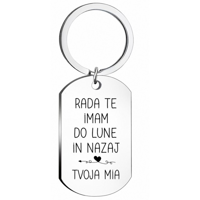 Personaliziran obesek za ključe z gravuro po želji