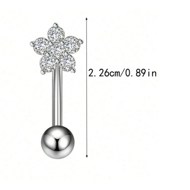 Piercing za popek z zlato rožico 