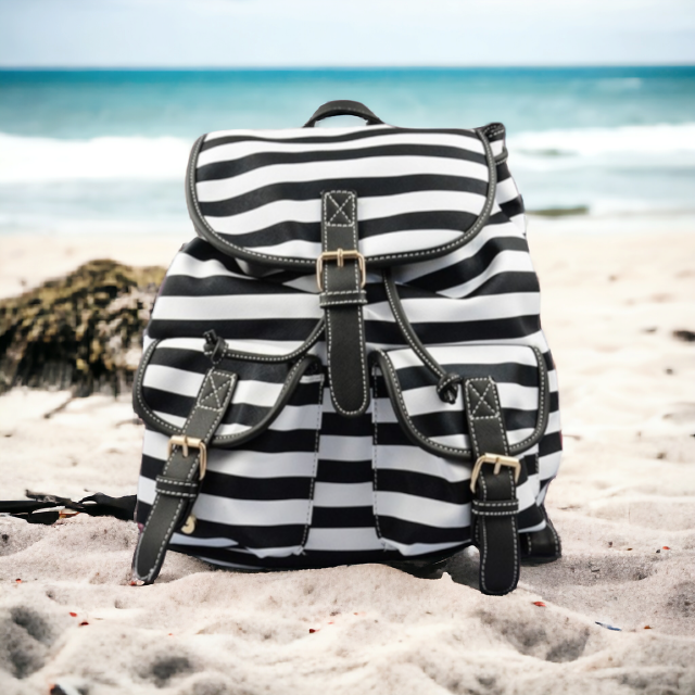 Nahrbtnik črtasti črno-beli