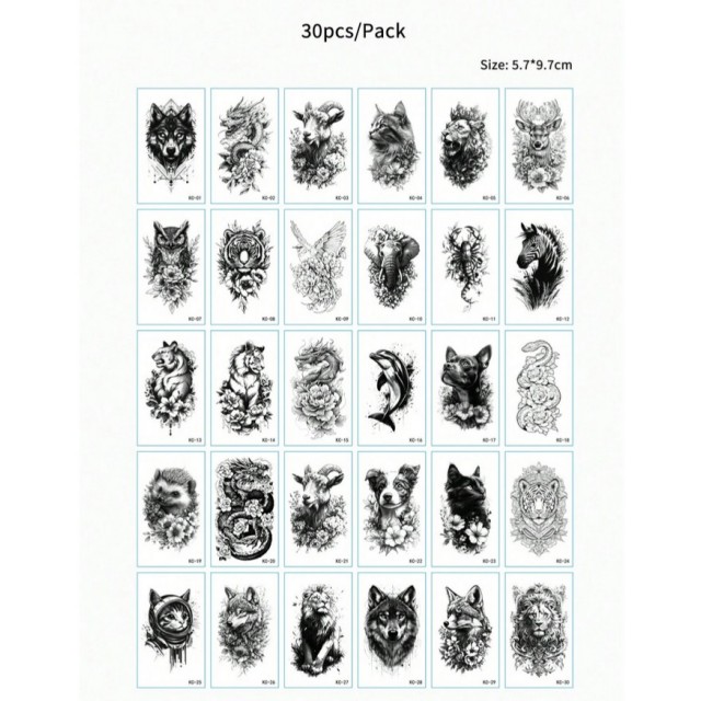 Set 30 manjših tatujev za moške KC-01