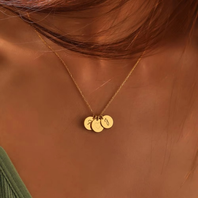 Personalizirana ogrlica s 3 obeski VAJINI INICIALKI