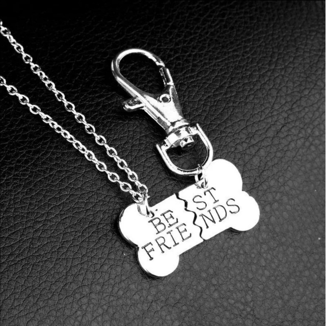 2 delni komplet zate in za kužka verižica in obesek BEST FRIENDS