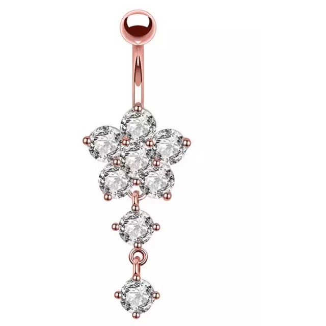 Uhan za popek z rožico,rose