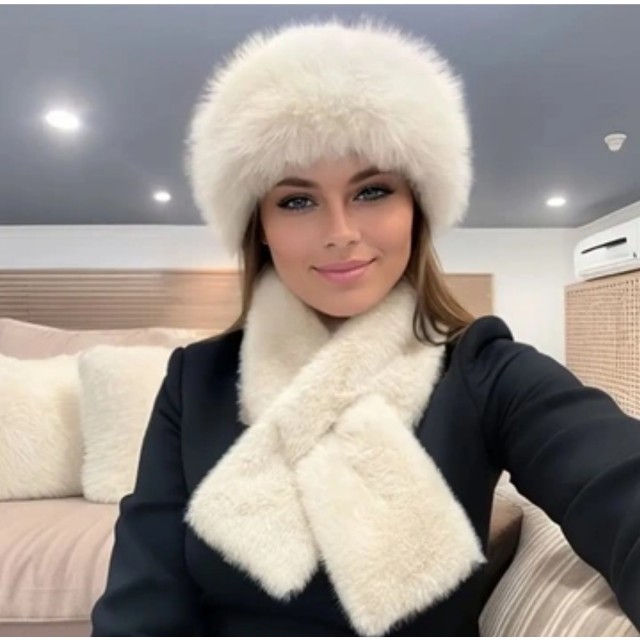 Komplet kapa in šal v mongolskem stilu 2 barvi