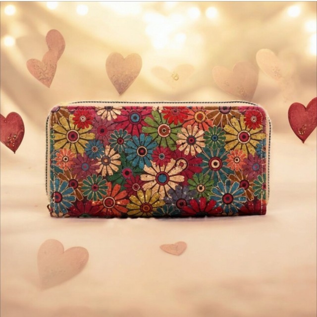 Denarnice videz plute z rožicami