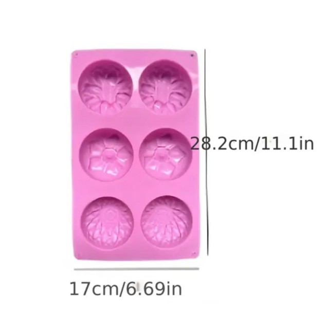 Silikonski model s 6 rožicami za izdelavo sveč/mil 