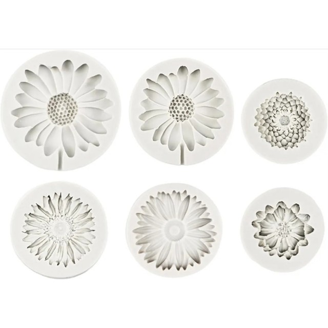 6 delni komplet silikonskih model v obliki rož 