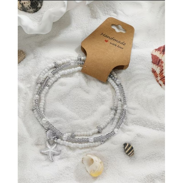 Komplet 3 poletnih raztegljivih zapestnic z drobnimi perlami