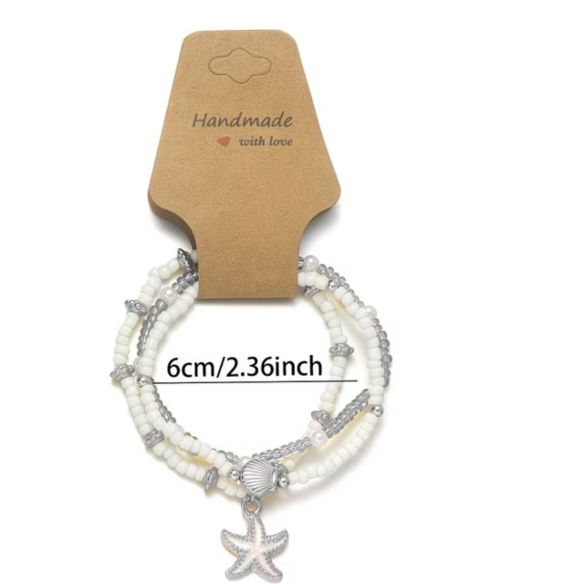 Komplet 3 poletnih raztegljivih zapestnic z drobnimi perlami