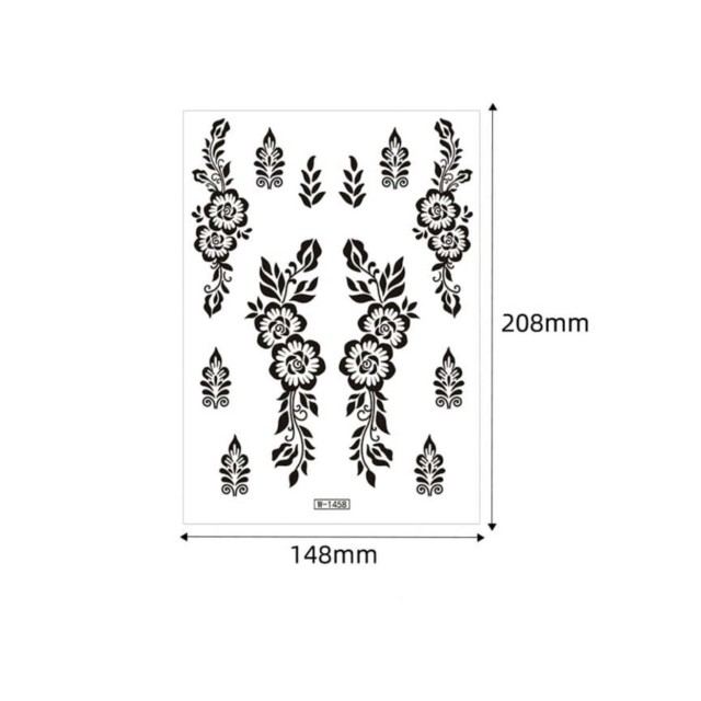 Komplet 4 začasnih tattoo nalepk z mandala potiskom 