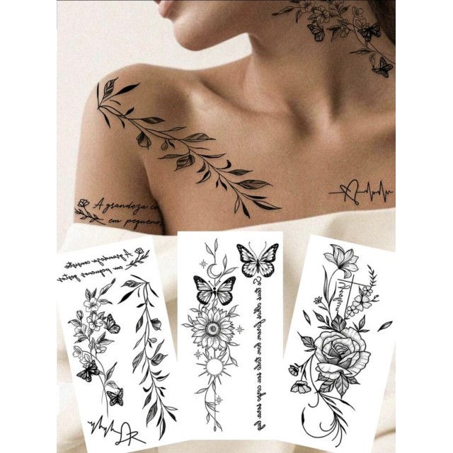 Komplet 3 večjih začasnih tattoo nalepk 