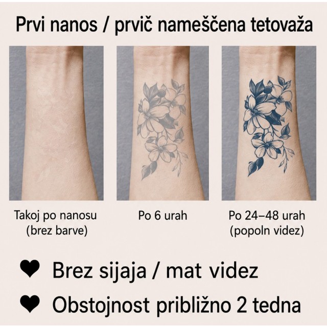 Začasna tetovaža s peresi in pticami 