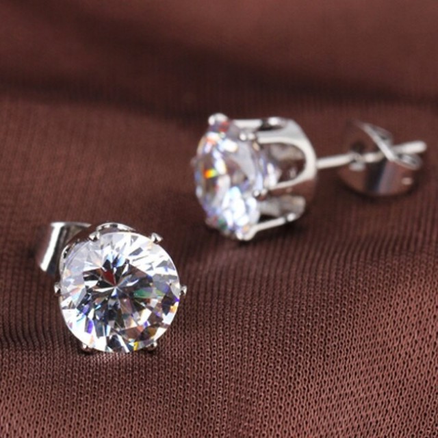 Uhani vtični z biserčkom, srebrne barve