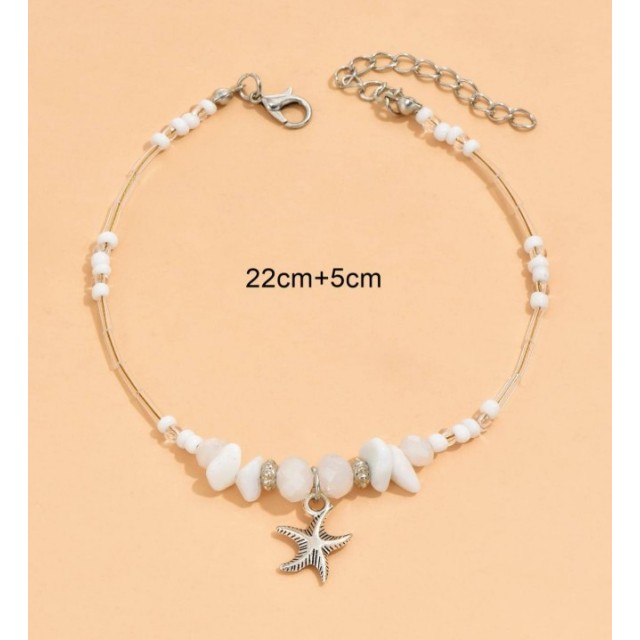 Zapestnica z belimi perlicami in morsko zvezdo