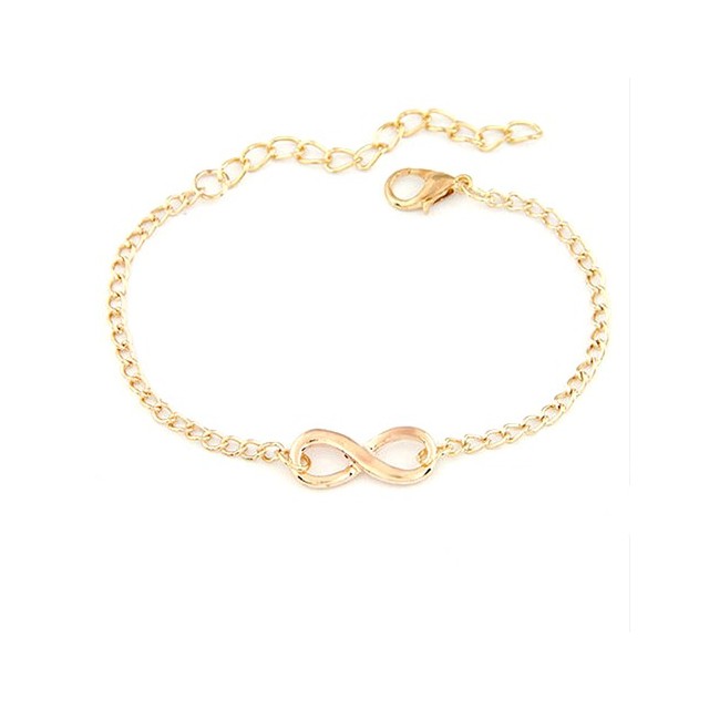 Elegantna zapestnica z znakom neskončnosti, zlata