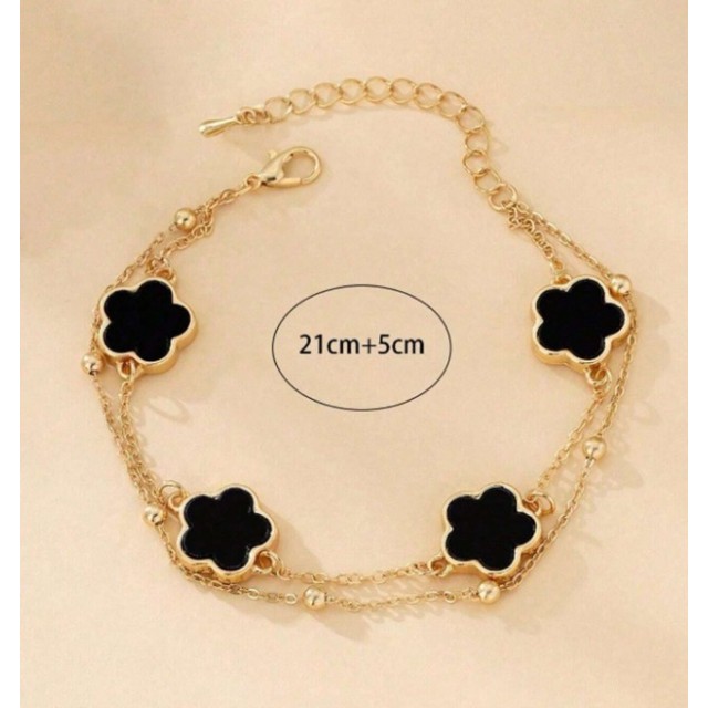 Elegantna zapestnica za nogo z motivi deteljice – 2 barvi