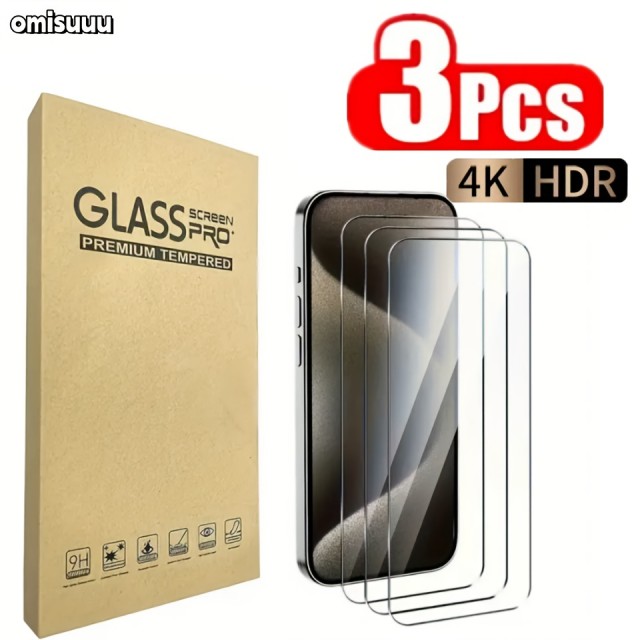 Komplet 3 zaščitnih stekel za mobilni telefon iPhone 15