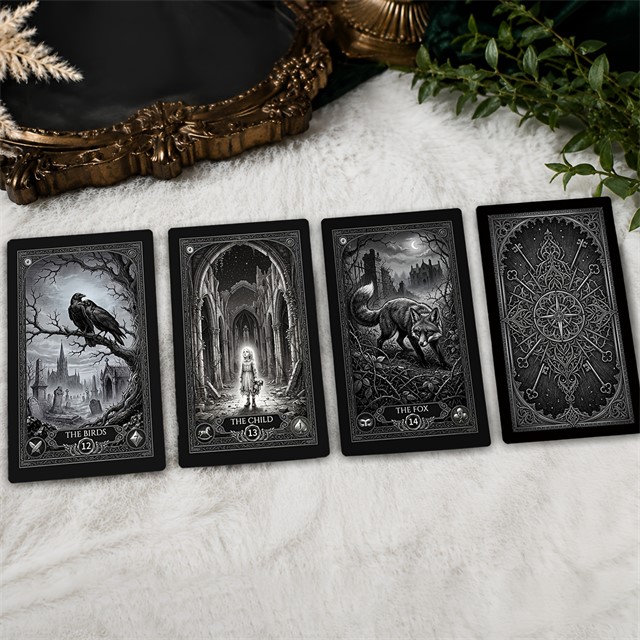 Lenormand karte Usoda polnočne katedrale – komplet 38 kart z vodičem