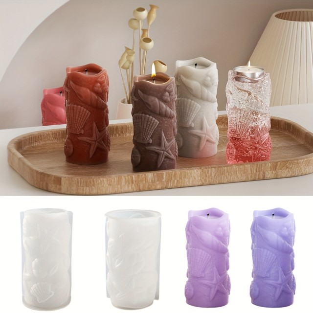 Silikonski kalup za visoke sveče z morskim motivom