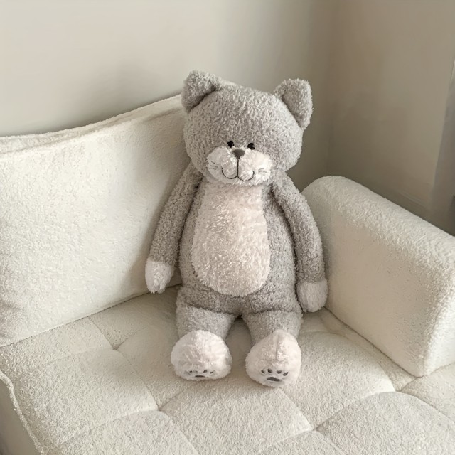 XXL plišasta igrača siva mucka 70cm