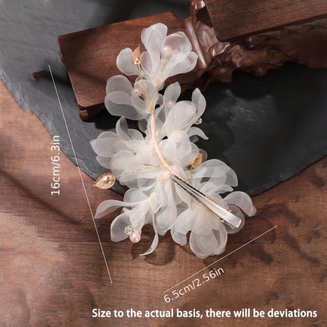 Poročna lasna sponka s cvetličnim motivom