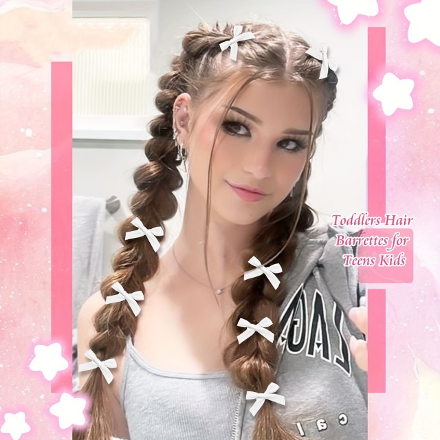 Komplet 30 mini sponk za lase s pentljo 3 barve