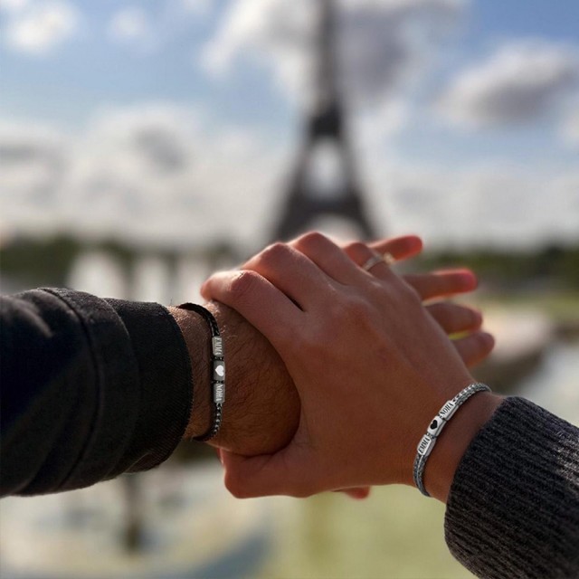 Personalizirani zapestnici za njega in njo z gravuro po želji