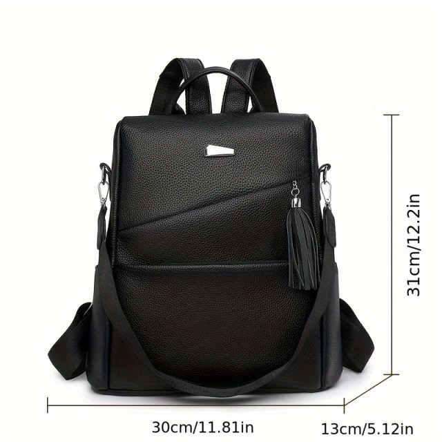 Ženski usnjeni nahrbtnik nastavljivi ramenski trakovi