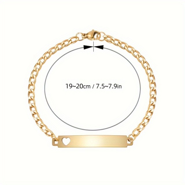 Personalizirana zapestnica z izrezanim srcem in gravuro po želji