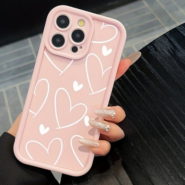 Roza ovitek za telefon srčkast motiv Samsung Galaxy S24