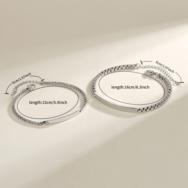 Komplet 2 personaliziranih zapestnic z gravuro po vaši želji