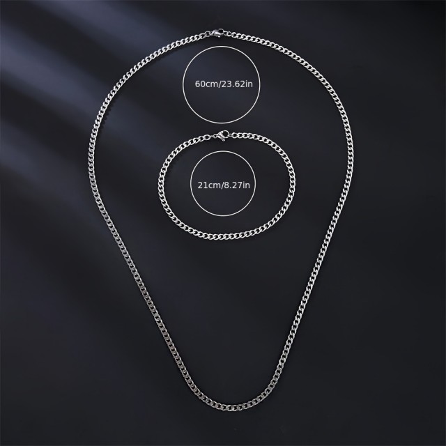 Komplet moške verižice in zapestnico z verigo