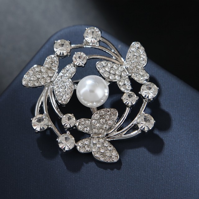 Ženska broška s tremi metulji 2 barvi