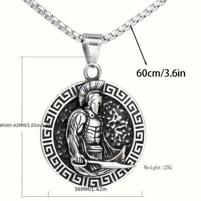 Moška verižica z obeskom špartanskega bojevnika