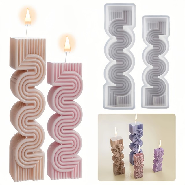 Komplet 2 spiralnih silikonskih modelov za izdelavo svečk