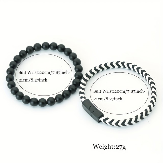 Dvodelni komplet moških zapestnic več barv na voljo 