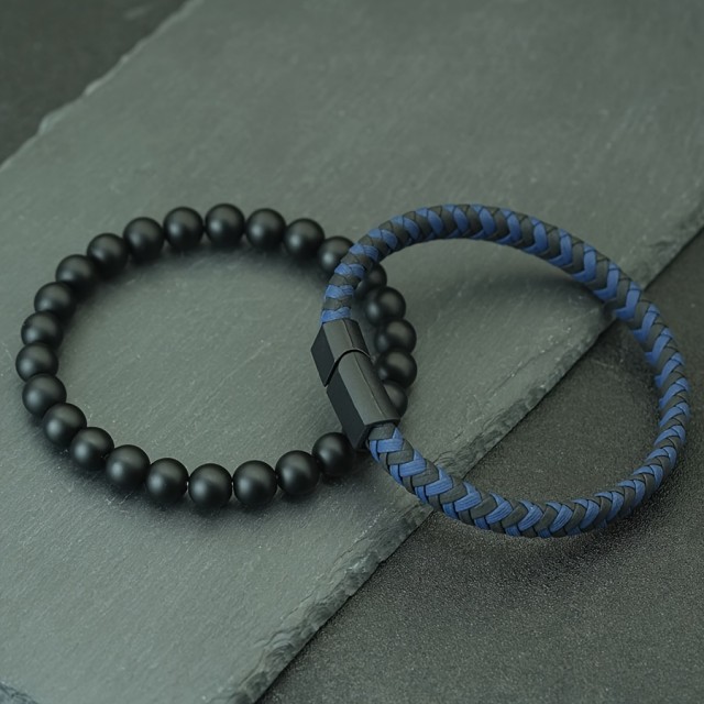 Dvodelni komplet moških zapestnic več barv na voljo 