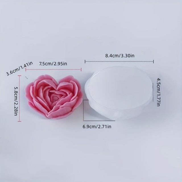 Srčasto oblikovan silikonski model za DIY sveče mila