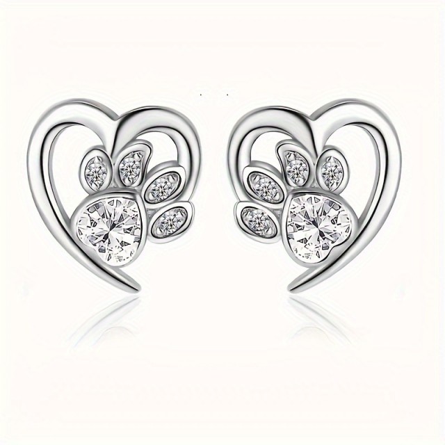 Modni ljubki uhani v obliki srca s tačko 3 barve