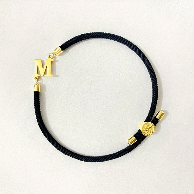 Nastavljiva zapestnica z zlato inicialko