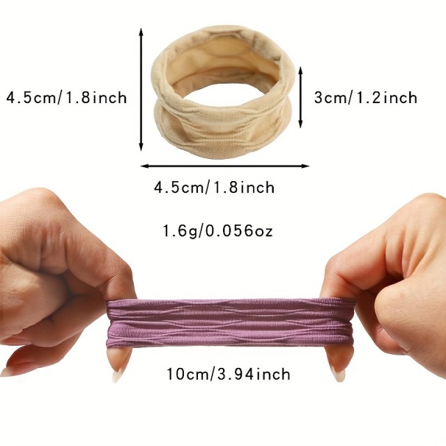 Komplet 10 širokih elastik za lase različne barve 