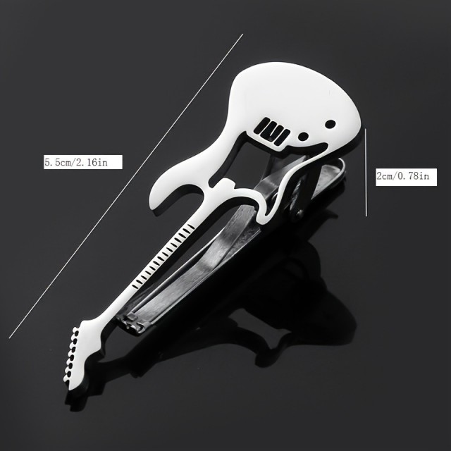 Elegantna sponka za kravato v obliki kitare iz nerjavečega jekla