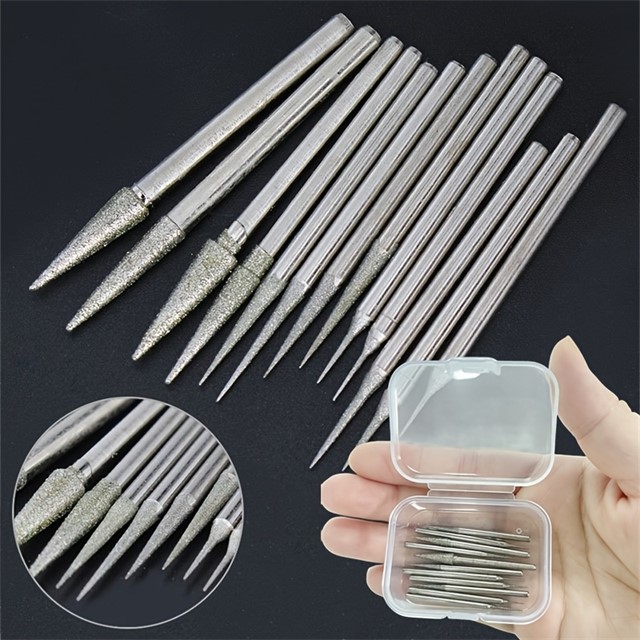 Diamantni brusni nastavki – set 11 kosov, 0,5 mm–4 mm