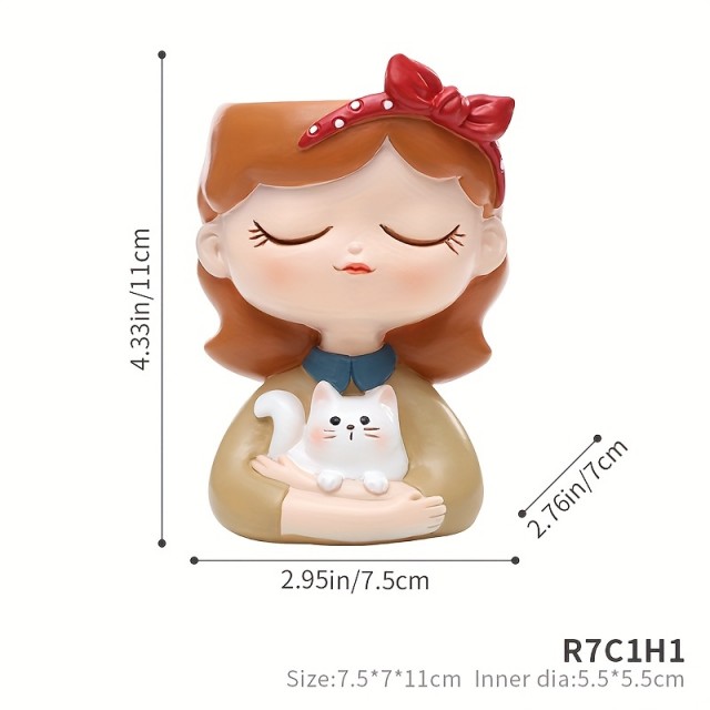 Cvetlični lonček VILA Z MUCKO V NAROČJU