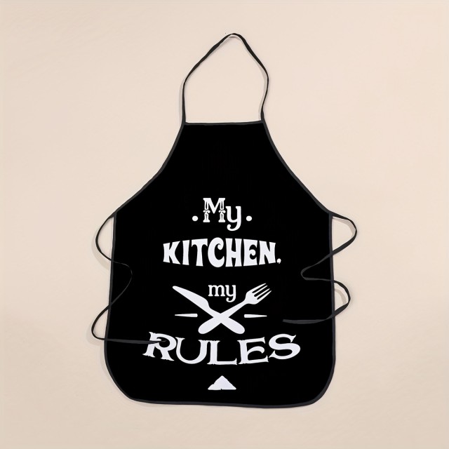 Stilski črni predpasnik z napisom 