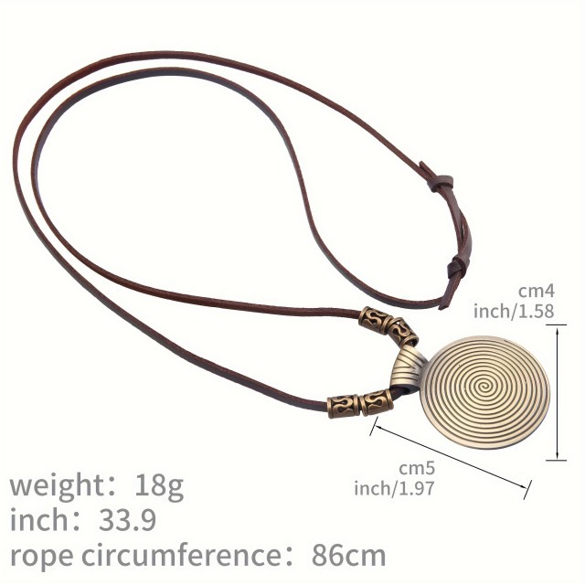 Moška verižica z večjim okroglim obeskom