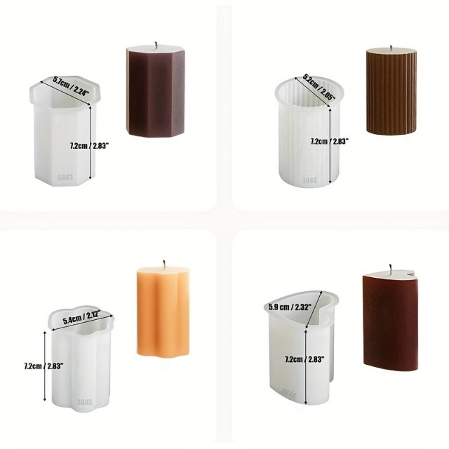 Komplet 4 silikonskih kalupov za sveče