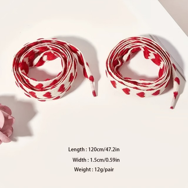 Vezalke s srčki 120cm črne ali rdeče