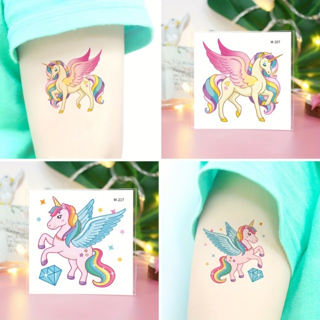 Komplet 20 čarobnih začasnih tatujev samorogi