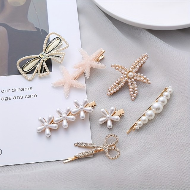 Komplet 7 kosov ženskih elegantnih sponkic za lase